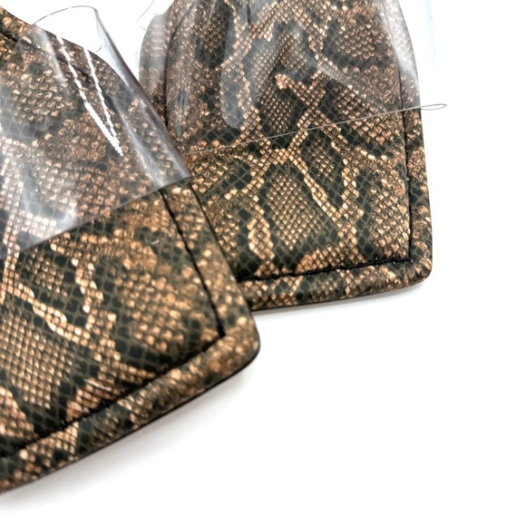 NEW Good American‎ Block Heel Slide Sandal Desert Snake Size 13 GA119K-X - Picture 6 of 13